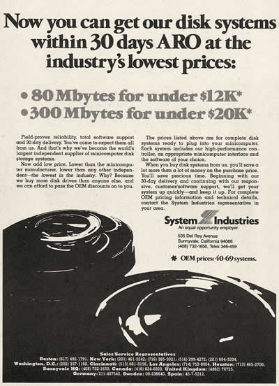 System Industries: “80 MB for under $12,000″ (1977)